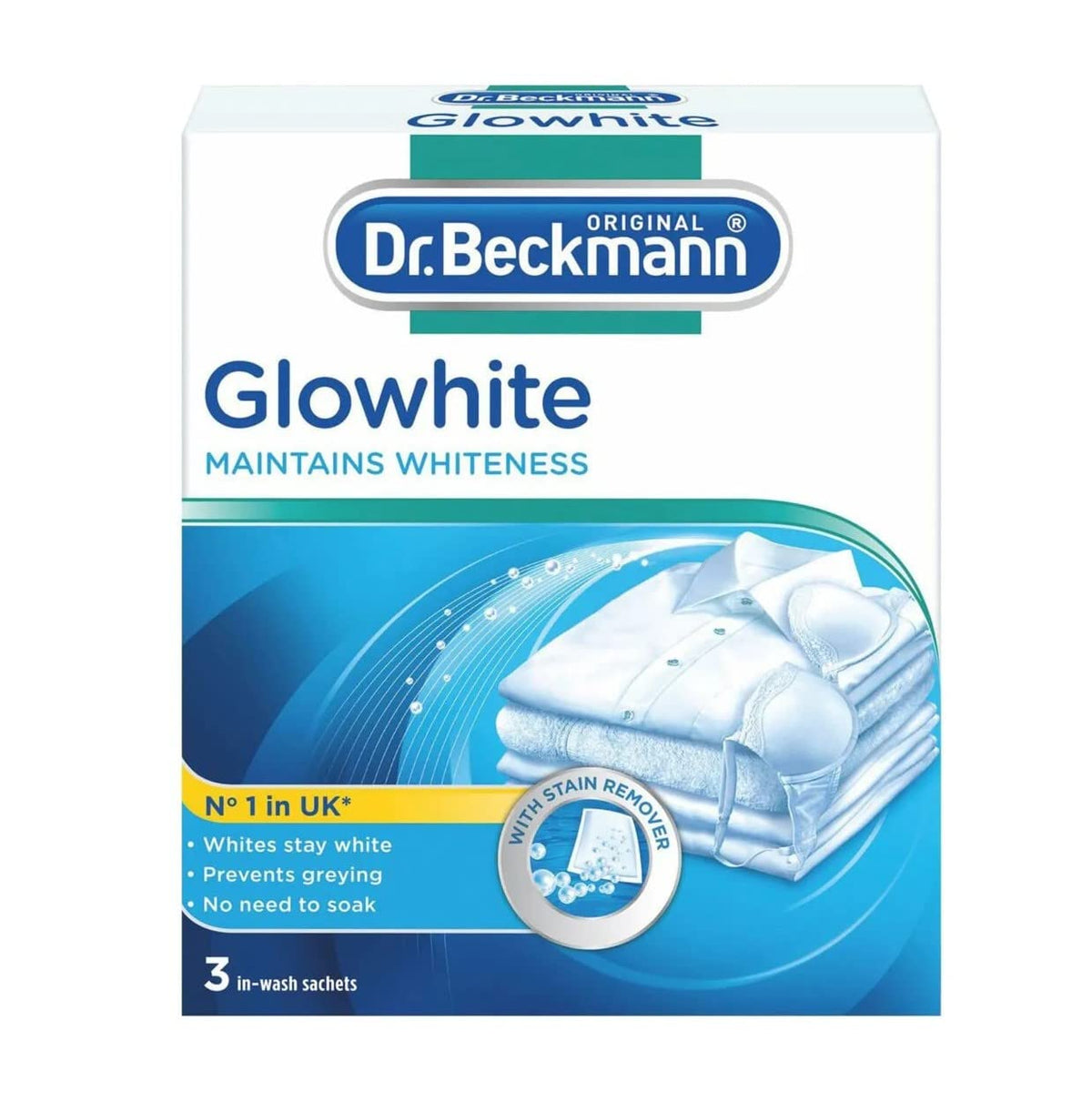 Dr Beckmann Glowhite 3x40g sachets packaging