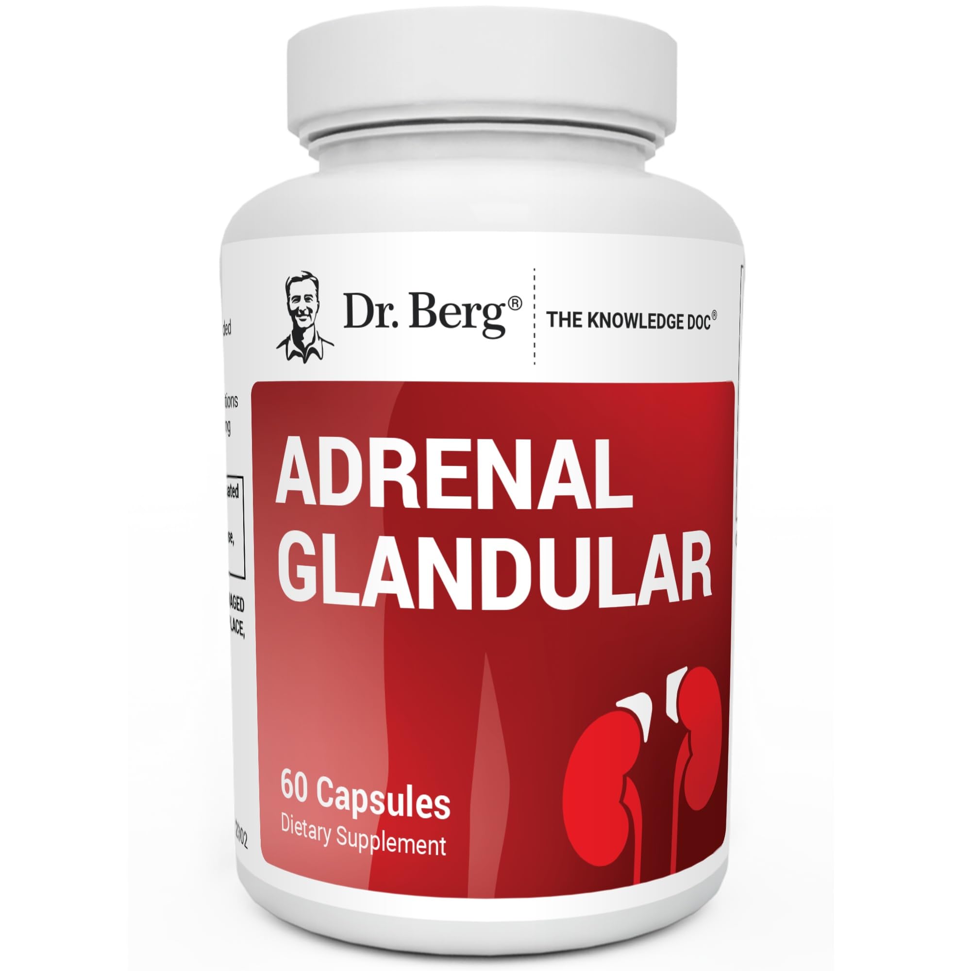 Front view of Dr. Berg Adrenal Glandular bottle