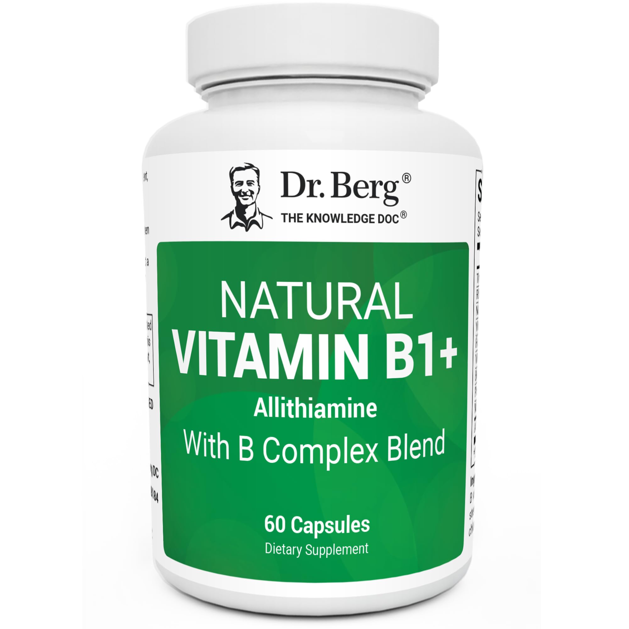Dr. Berg Allithiamine B1 B6 B12 Complex bottle featuring 60 capsules