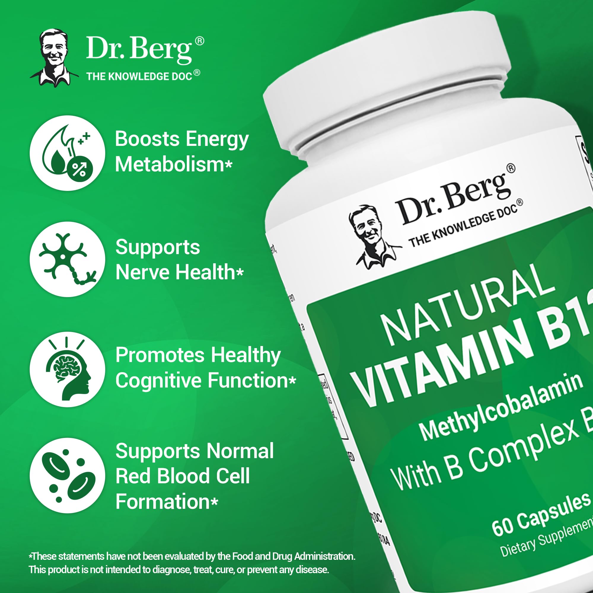 Graphic showing energy and cognitive support from B12