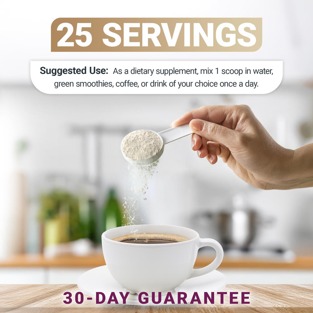 Collagen powder added to coffee or smoothie