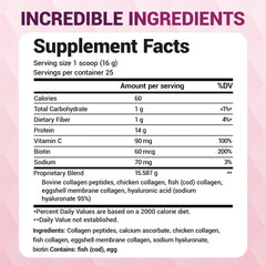 Collagen powder scoop with serving size