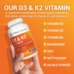 Cofactors like magnesium, zinc, and B6 in D3 K2
