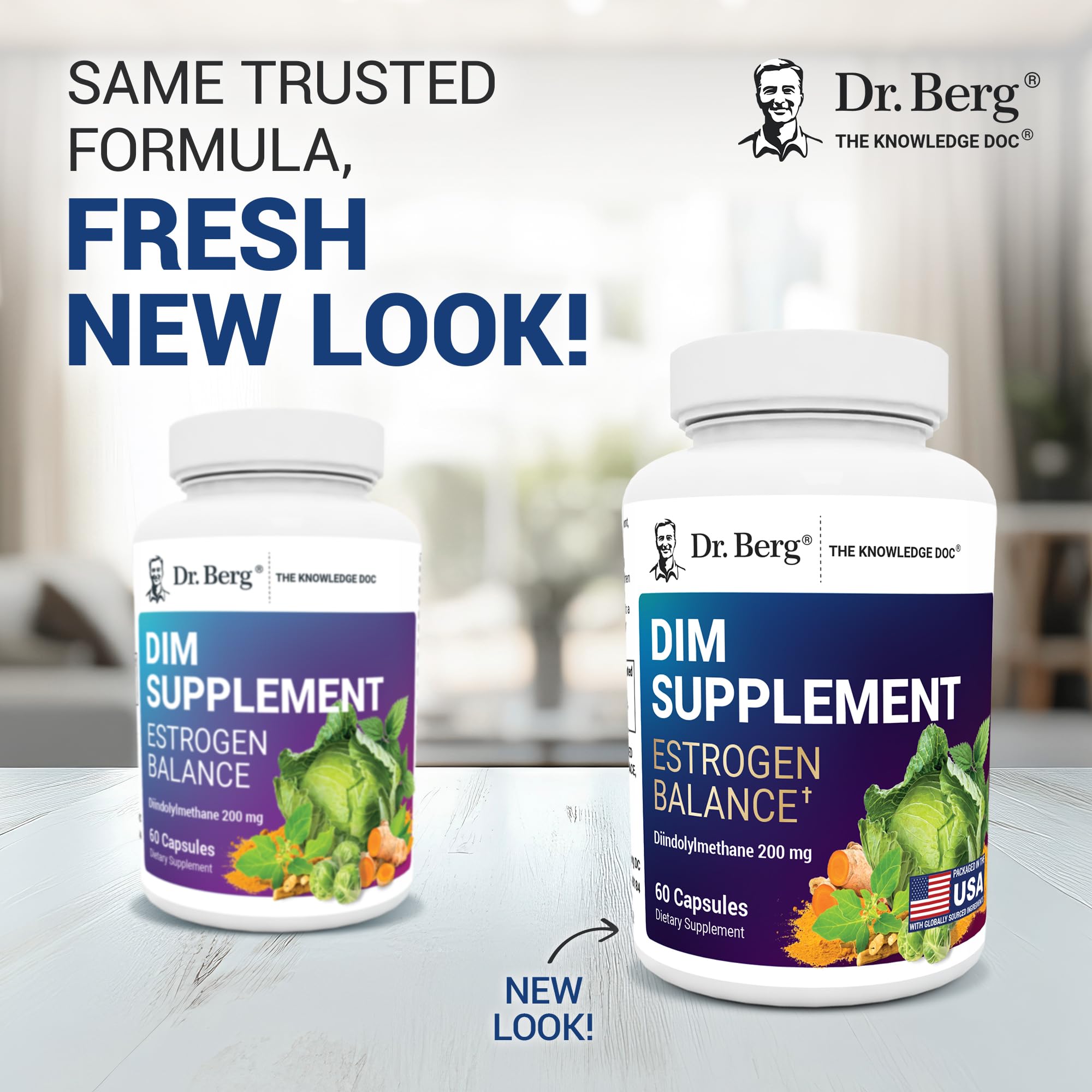 Dr. Berg DIM capsules close-up for easy daily use.