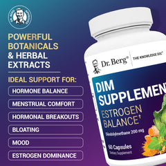 Dr. Berg DIM packaging box with GMP-certified seal indicating quality standards.