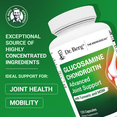 Label highlights 1500 mg glucosamine sulfate and 150 mg chondroitin sulfate