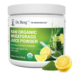 Dr. Berg Green Powder lemon bottle supports daily greens intake
