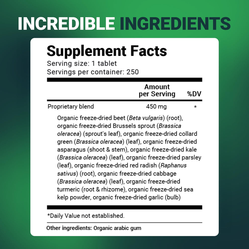Close-up of the phytonutrient-rich powders in Dr Berg Greens