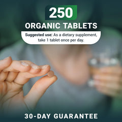 Packaged Dr Berg Greens tablets on display