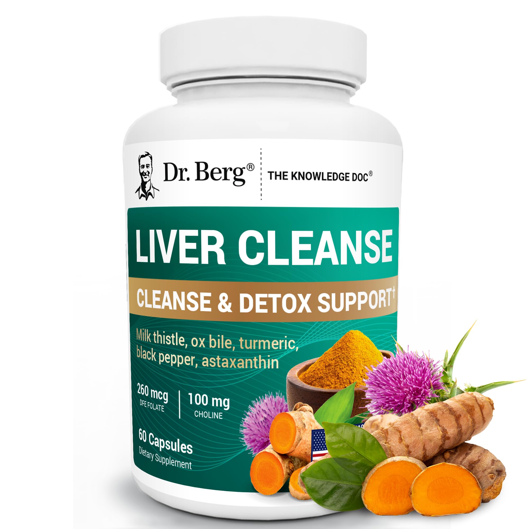 Bottle of Dr. Berg Liver Cleanse Detox Capsules with 60 capsules