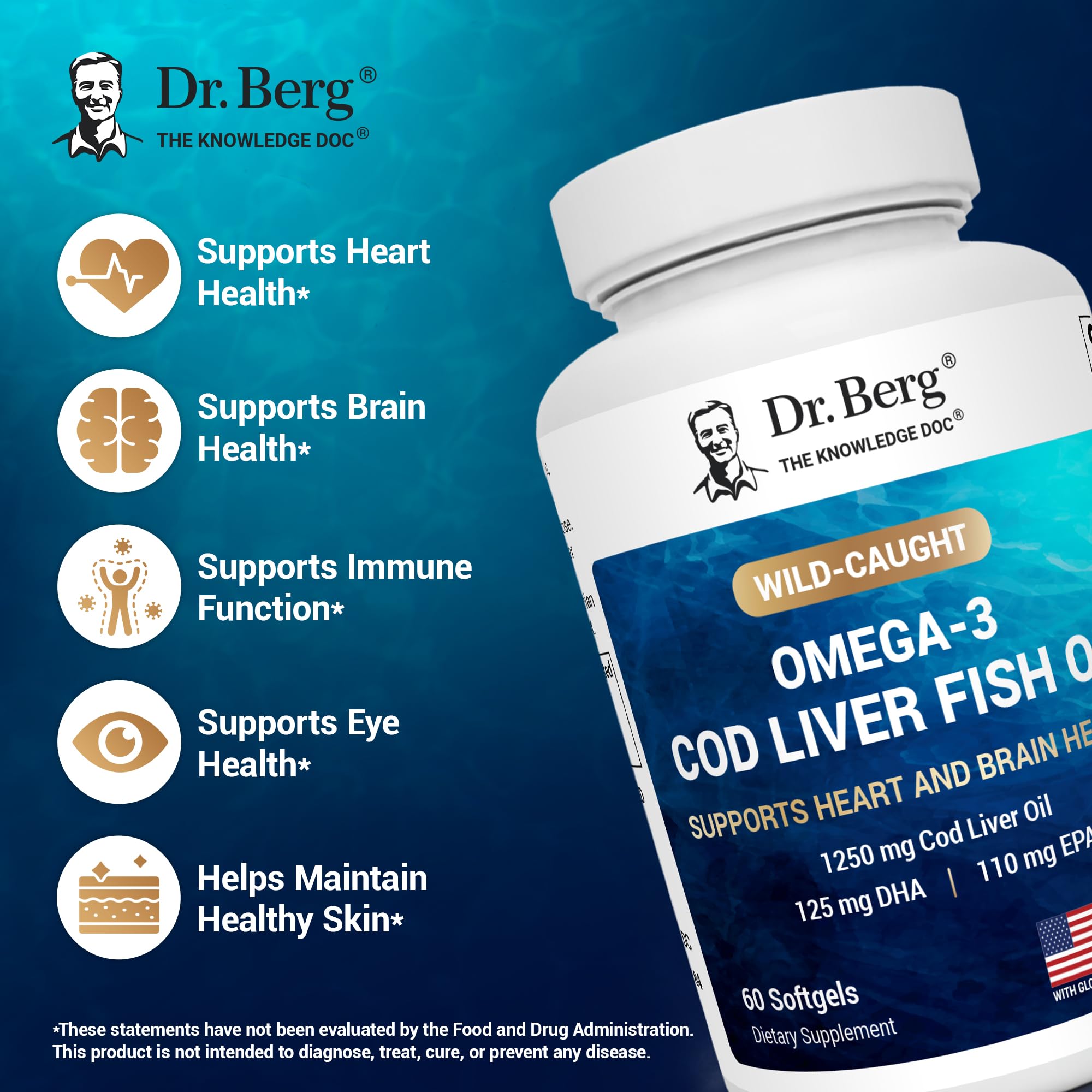 Image illustrating wild-caught cod as the omega-3 source