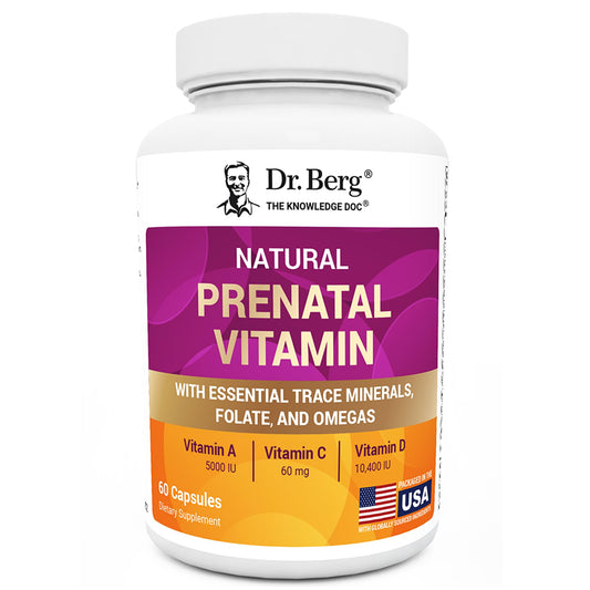 Bottle of Dr. Berg Natural Prenatal Vitamins for Women