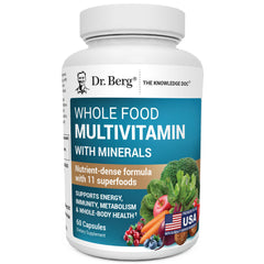 Bottle of Dr. Berg Whole Food Multivitamin with Minerals, 60 capsules