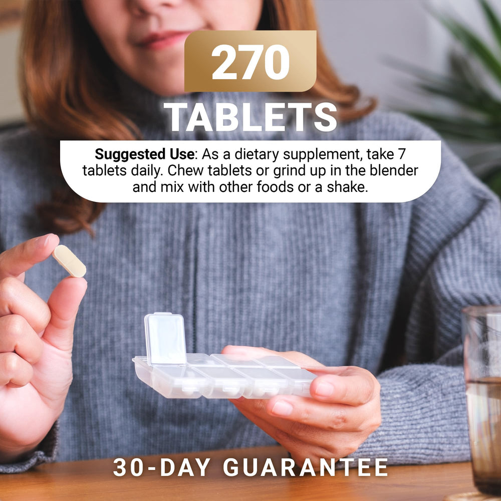 Bottle showing 270 tablets
