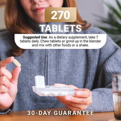 Bottle showing 270 tablets