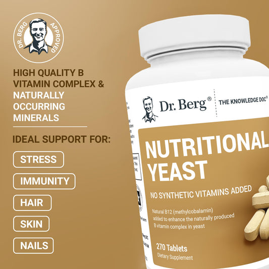 Eight B vitamin complex in Dr. Berg yeast tablets
