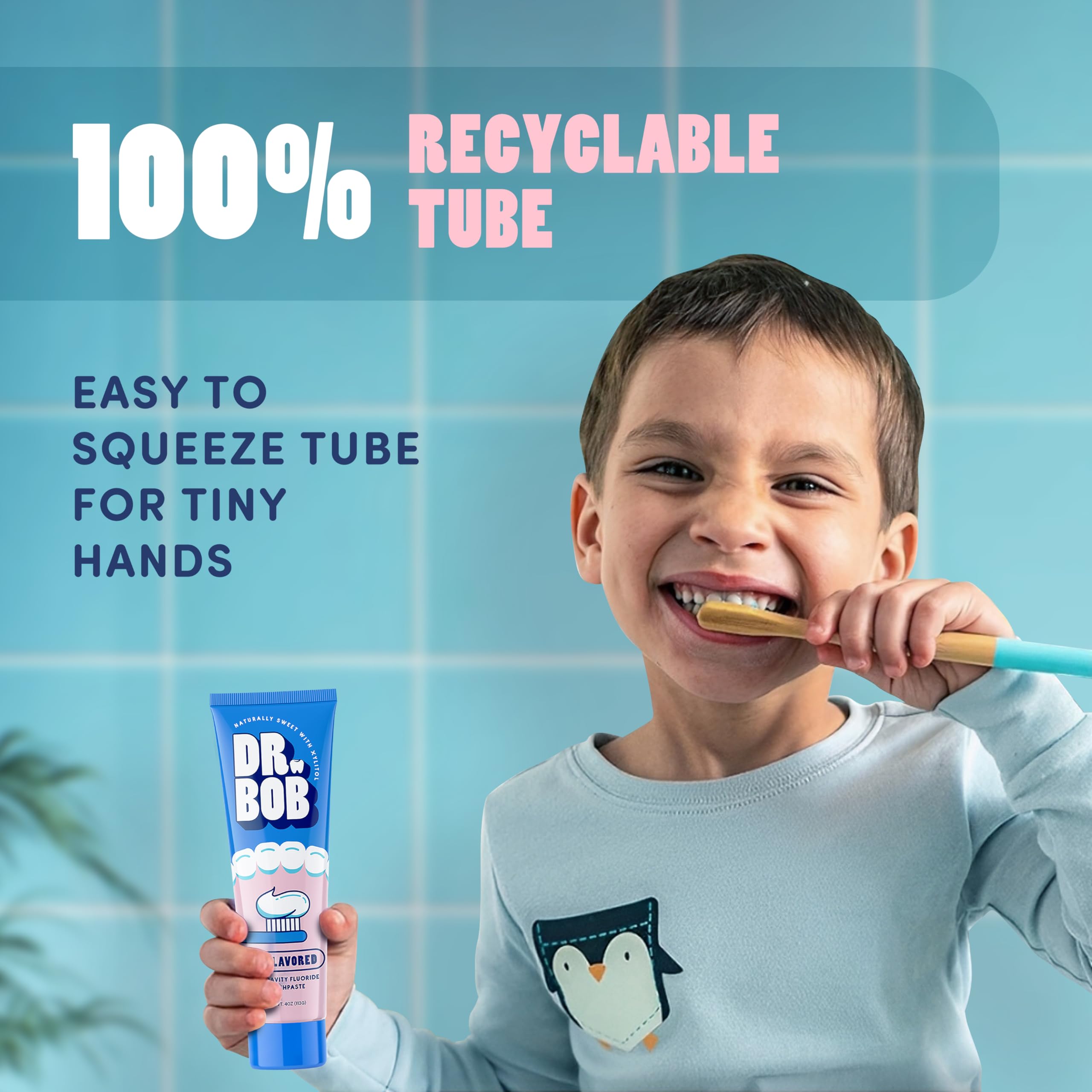 Dr. Bob kids toothpaste packaging for kids and adults