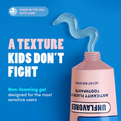 Made in USA pediatric dentist developed toothpaste logo