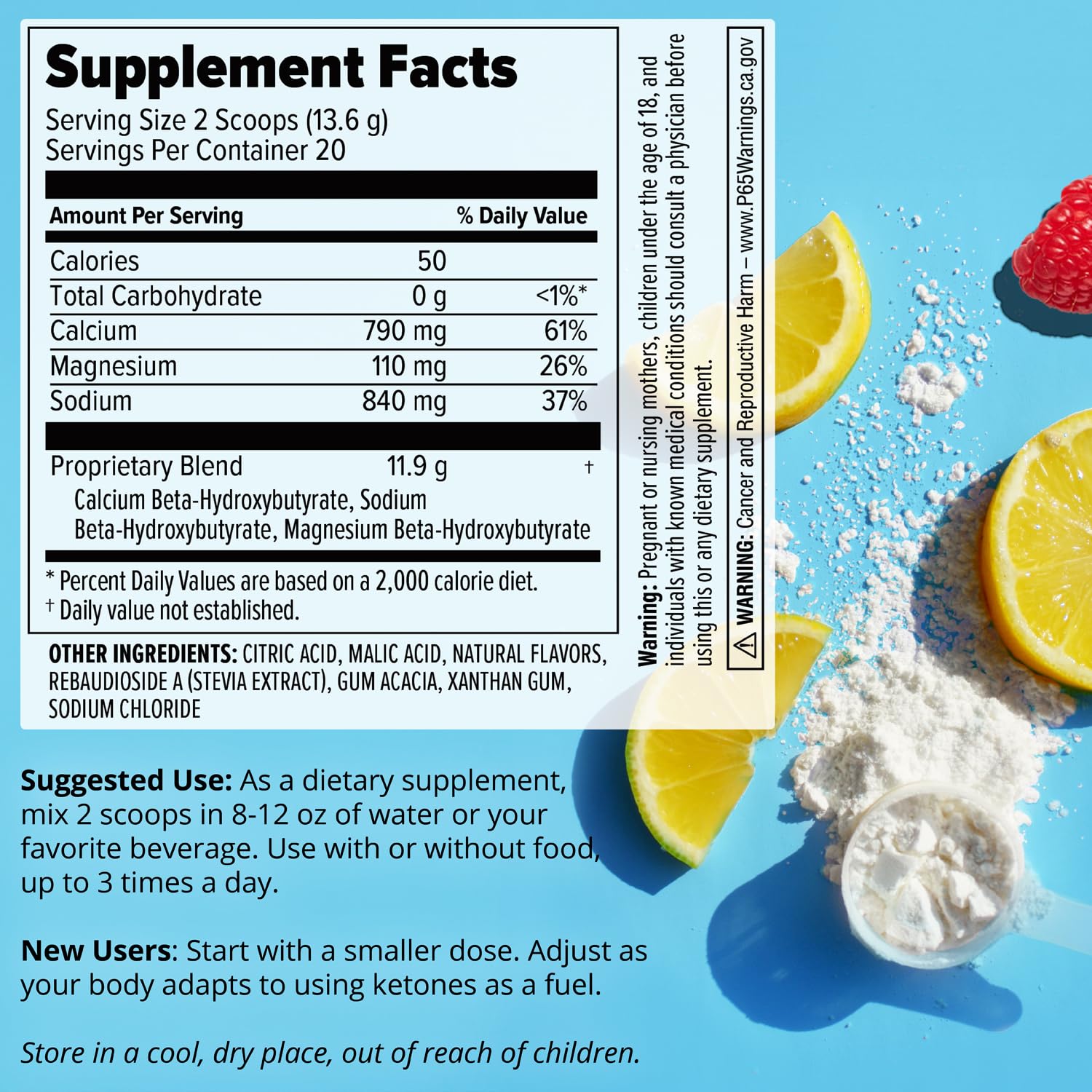 Dr. Boz Keto BHB Powder Raspberry Lemonade packaging box