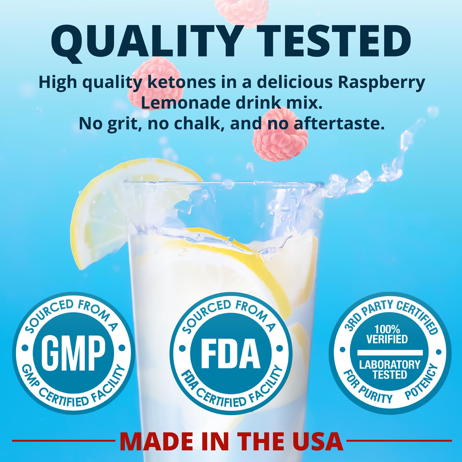 Dr Boz Keto BHB Raspberry Lemonade scoop emphasizes simple serving