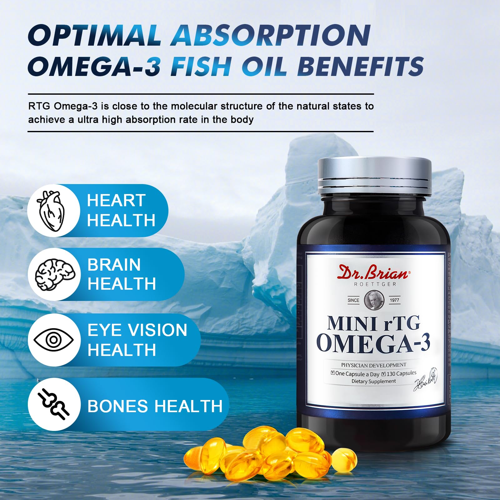 Back view showing supplement facts on Dr. Brian Fish Oil label