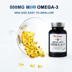 Close-up of Dr. Brian Fish Oil 130 Softgels label with rTG Omega-3