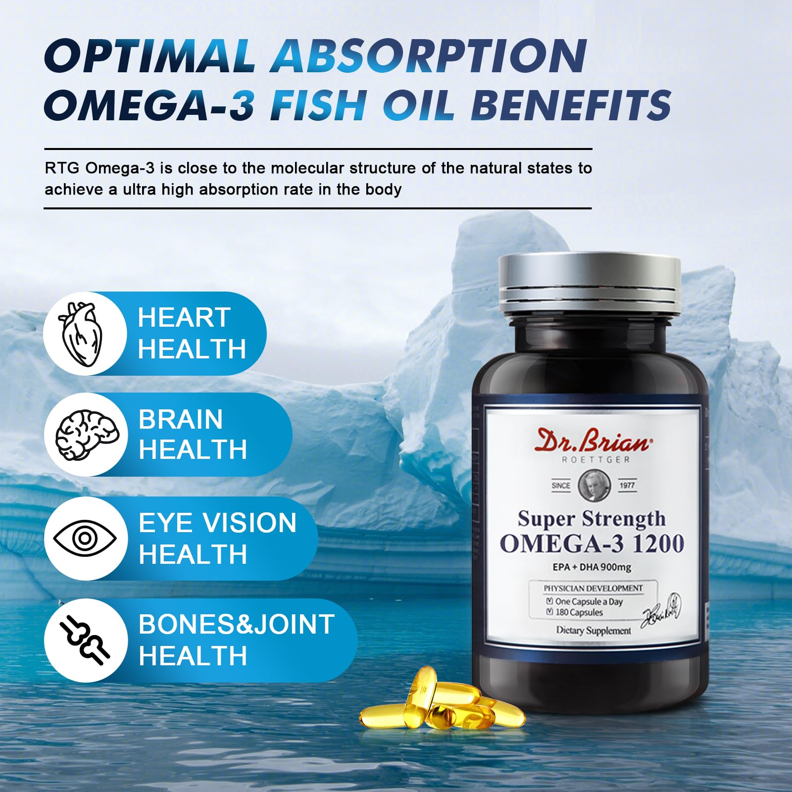 Close-up of lemon-flavored omega-3 softgels
