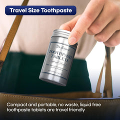 Mint flavor toothpaste tablet dissolving in mouth