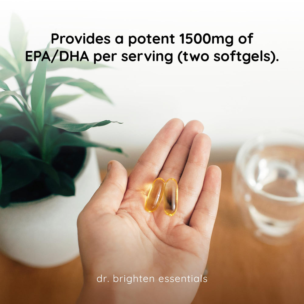 EPA/DHA content graphic for Dr. Brighten Omega Plus