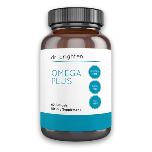 Dr. Brighten Omega Plus bottle front packshot
