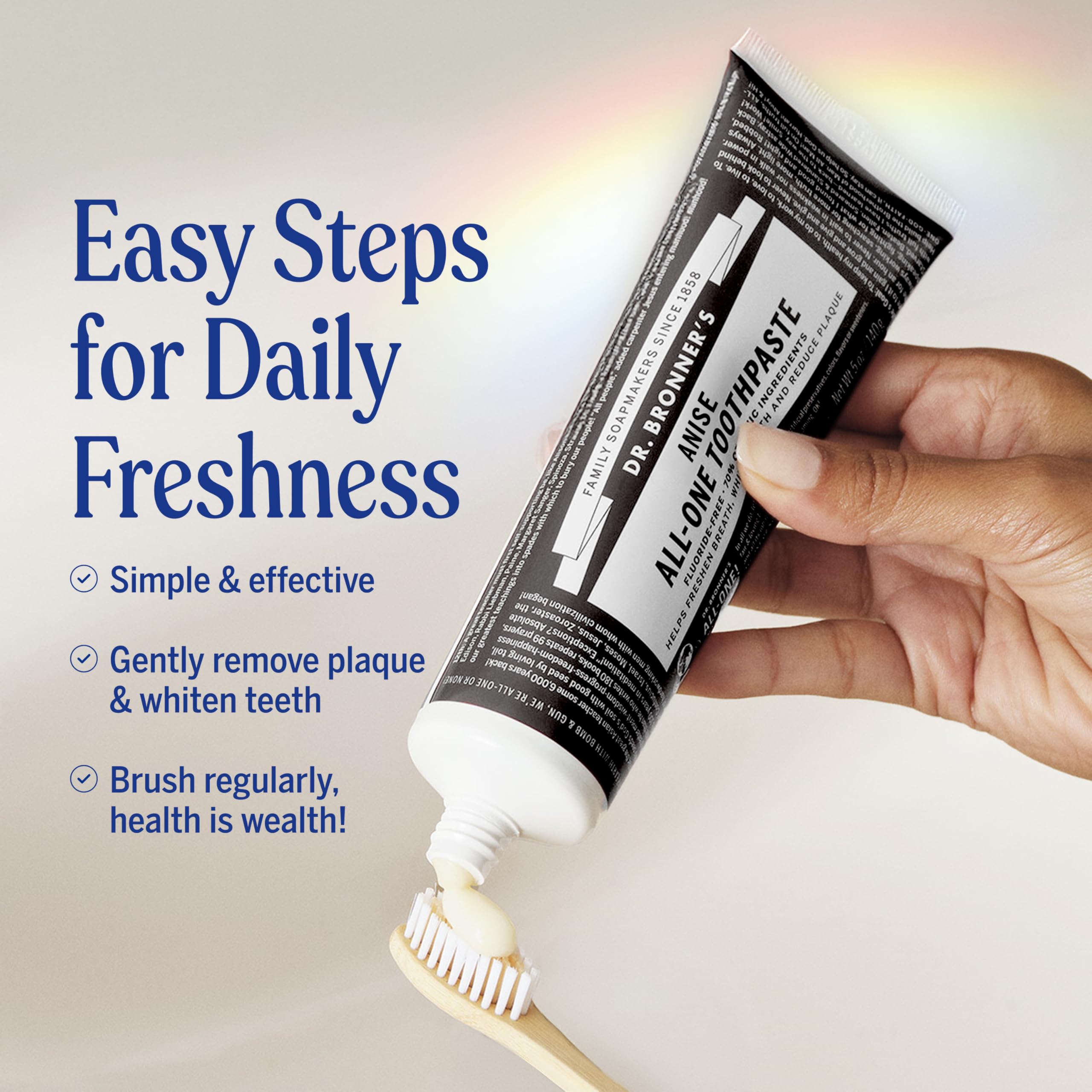 Toothpaste promotes fresh breath and whitening with Anise flavor