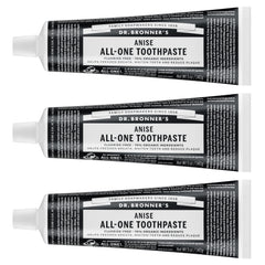 Packaging for Dr. Bronner’s All-One Toothpaste Anise flavor, 5 oz, 3-pack