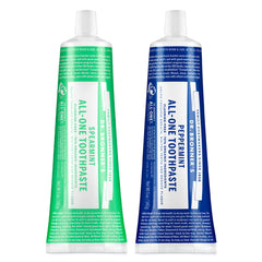 Front view of Dr. Bronner’s All-One Toothpaste 2-pack Peppermint Spearmint