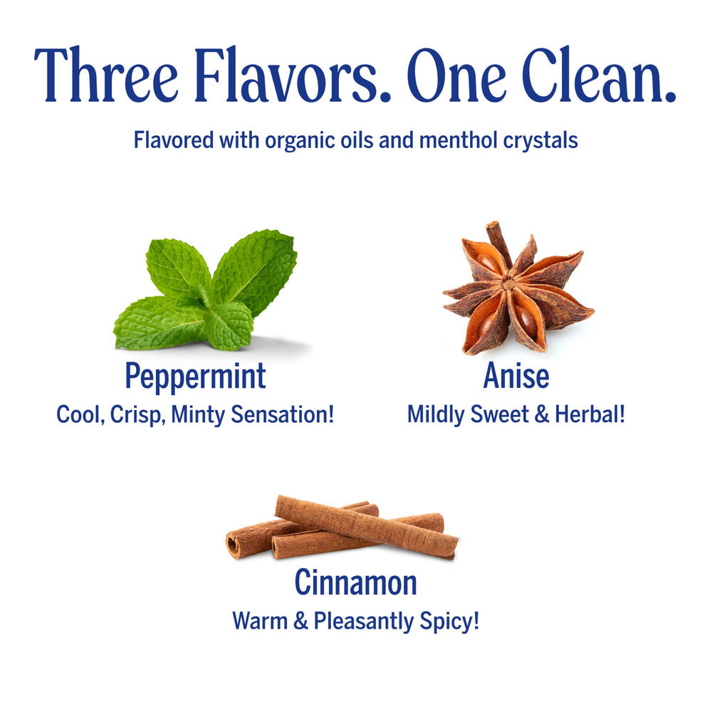 Dr. Bronner's All-One toothpaste 3-pack flavors shown together
