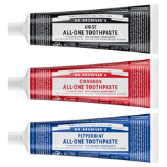 Peppermint flavor toothpaste from Dr. Bronner's All-One 3-pack (5 oz)
