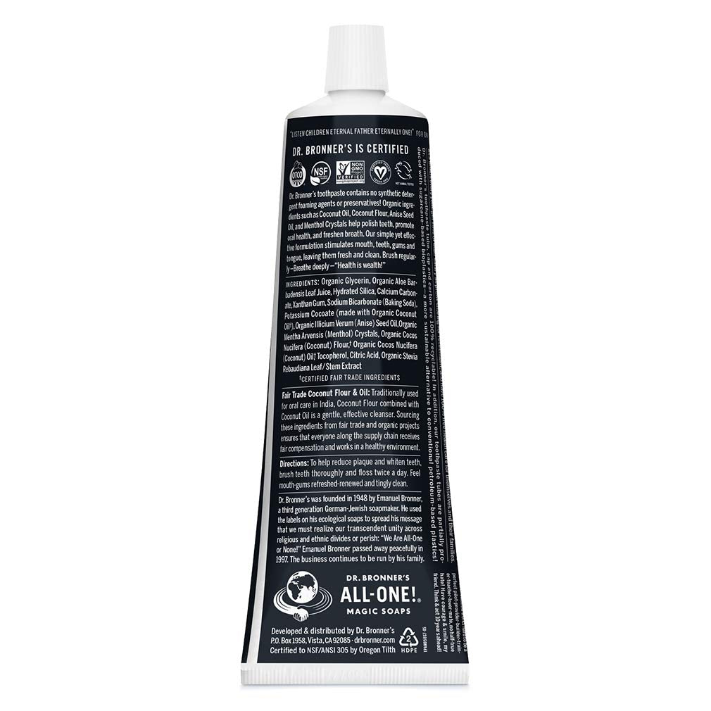 Close-up of toothpaste texture showing low-foaming formula