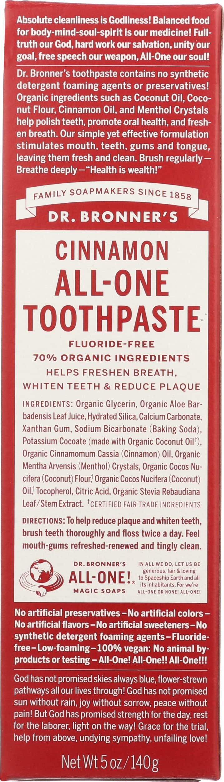 Dr. Bronner's Cinnamon Toothpaste 5 oz - Pack of 1