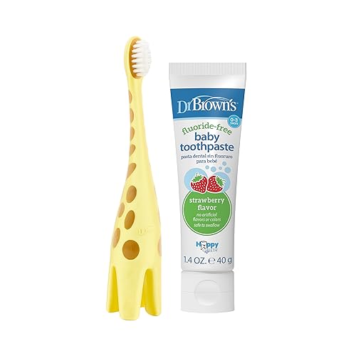 Close-up of the giraffe-handle toothbrush