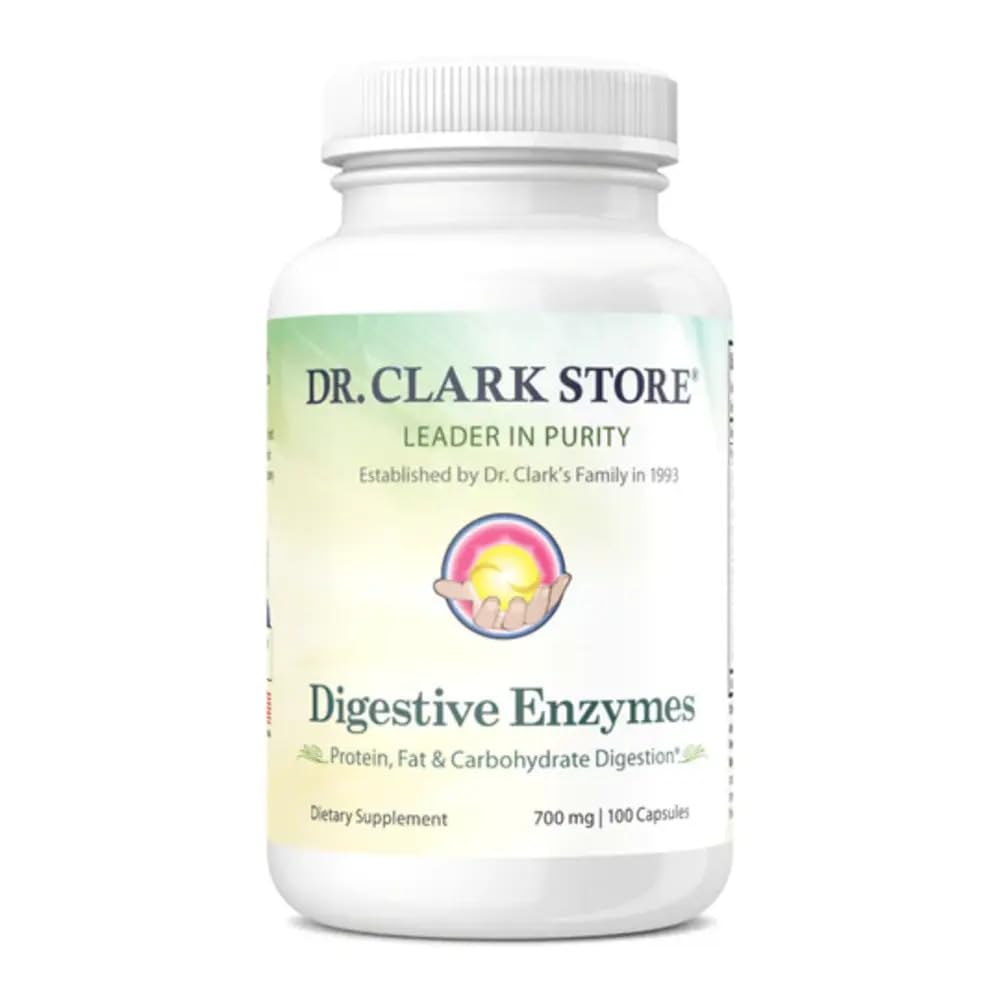 Dr. Clark Digestive Enzymes Supplement bottle label