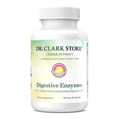 Bottle of Dr. Clark Digestive Enzymes supplement 700mg