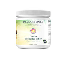 Front view of Dr. Clark Inulin Powder (FOS) 300g container