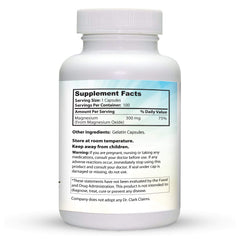 Top view of magnesium oxide supplement bottle cap