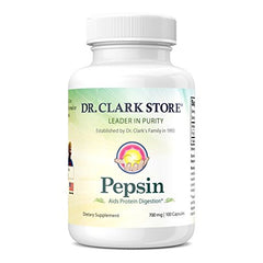 Dr. Clark Pepsin Supplement bottle with label