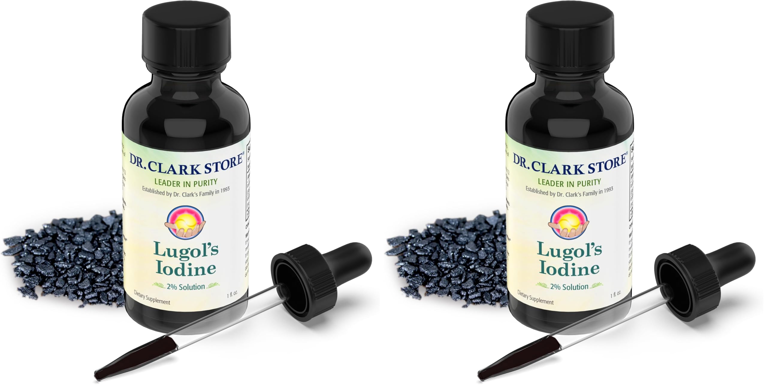 Dr Clark Store Stomach Saver iodine bottle with dropper for precise dosing