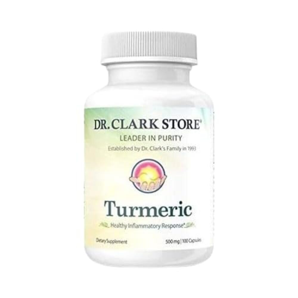 Dr Clark Store Turmeric Curcumin 500mg bottle with 100 capsules
