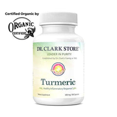 Vegan and Non-GMO turmeric supplement label
