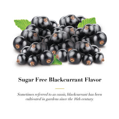 Close-up of blackcurrant pastilles packaging