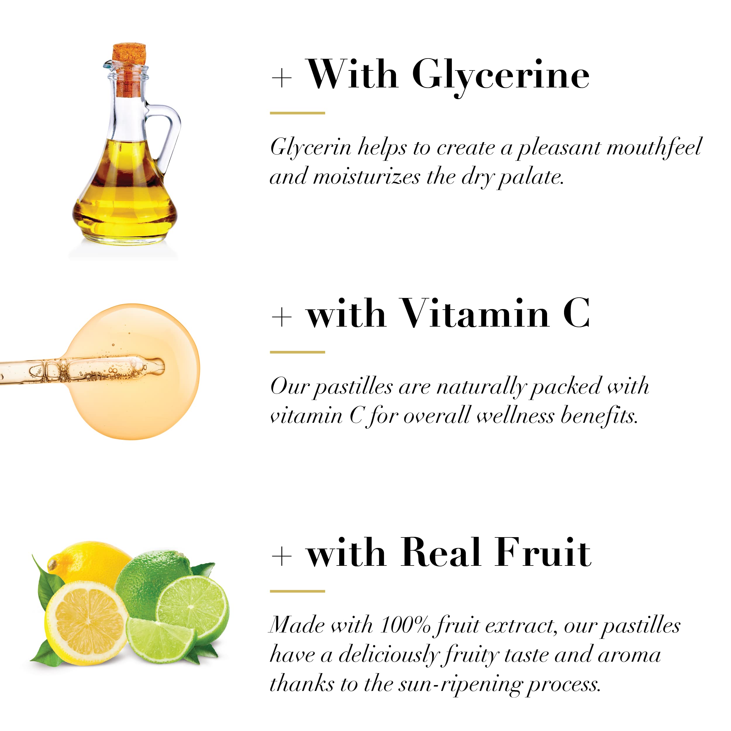 Close-up of ingredients used in Dr Doolittle's Lemon Lime pastilles