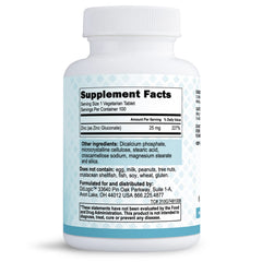 Zinc Gluconate 25 mg tablets in DzLogic packaging