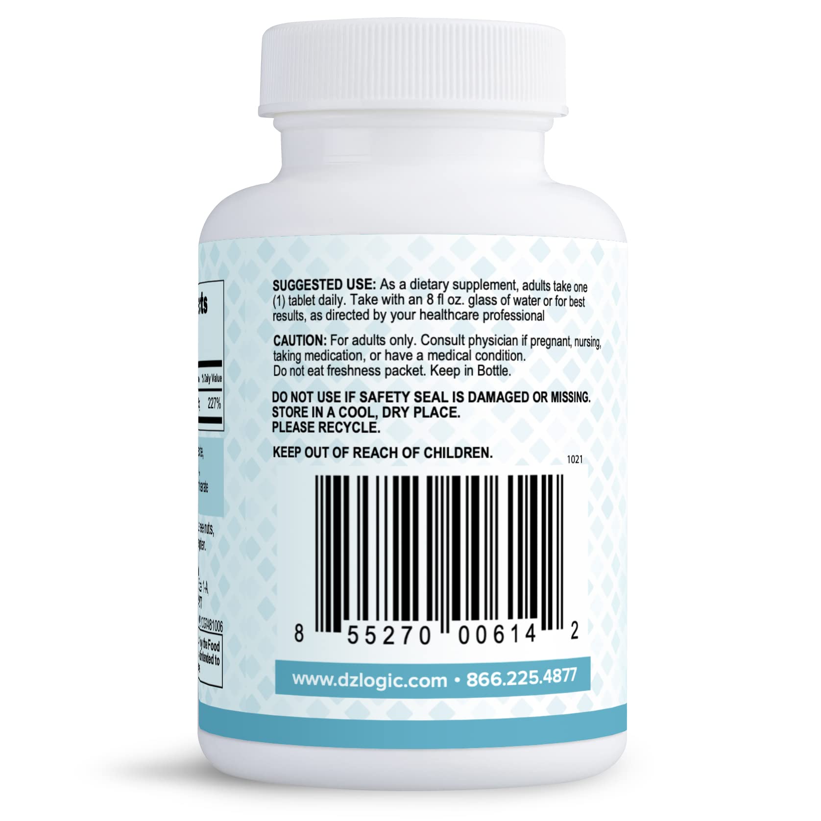 Front and back packaging of Dr. Dzugan Zinc Gluconate supplement